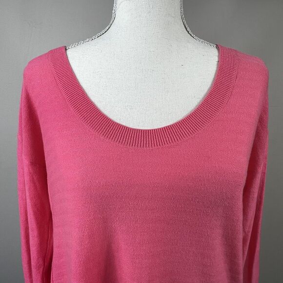 Vineyard Vines Pink Scoop Neck Pull Over Sweater XS Thin Weight Cotton - Picture 2 of 10